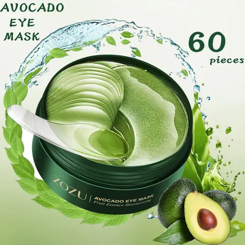 【Mother's Day Gift Option】Avocado Collagen Eye Mask - 60 Under Eye Patches, Brightens Tired Area, Targets Dark Circles/Puffiness/Dry Skin, Moisturizes, Nourishes, Reduces Wrinkles, Relieves Stress (Halloween Gift Option)