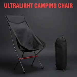 Heavy Duty Portable Folding Camping Chair, Ultralight 3lbs High Back Outdoor Chair with 265lbs Weight Capacity, Breathable Mesh Foldable Camp Seat for Camping, Hiking, Fishing, Picnic, Beach, Backpacking, Space-Saving with Carry Bag