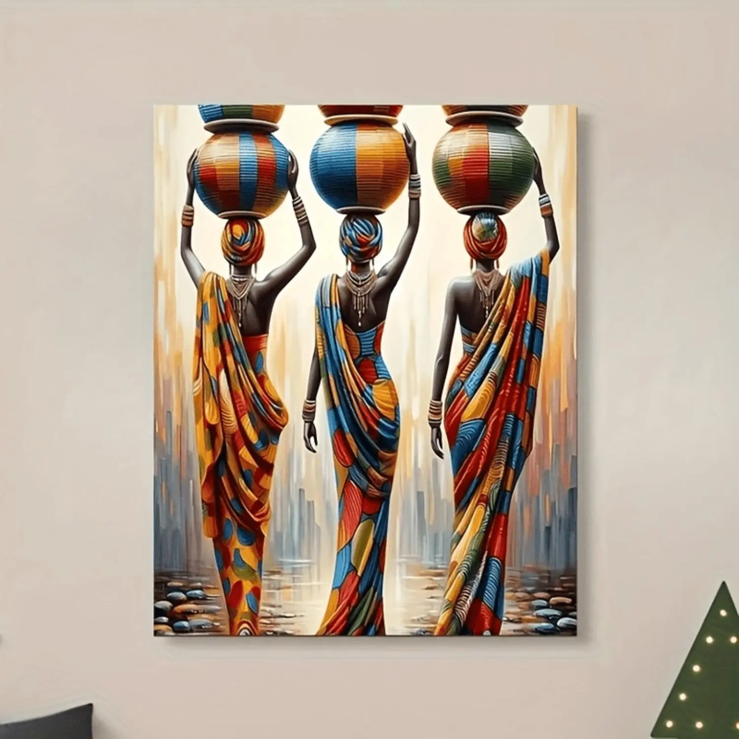Modern African Women's Canvas Art - 12x16 in Unframed Wall Decor, Home Supplies for Living Room, Bedroom, Ideal Hanging Decoration for Home and Office