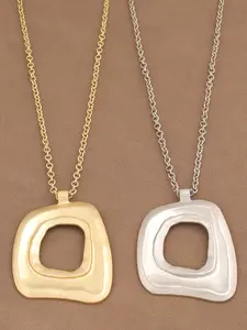 Boho Style Pendant Necklace, Large Open Charm Chain Jewelry, Minimalist Chain Necklace, Fashionable Daily Wear & Party Accessory, Elegant Necklace