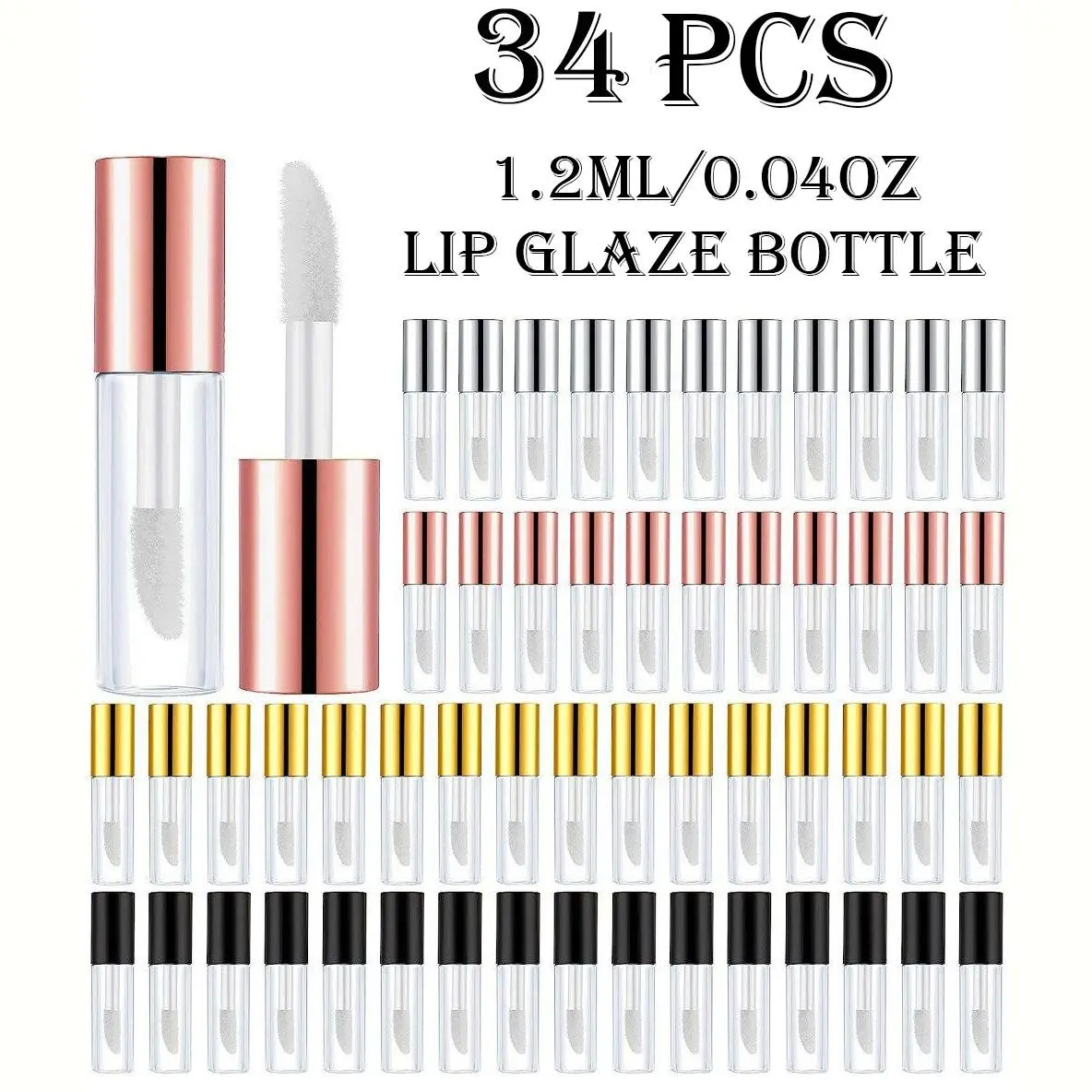 1 Set 1.2ML Mini Lightweight Compact Size Lip Gloss Tubes with Wand, Empty Makeup Convenient Portable Travel Bottle Refillable, Reusable Lip Gloss Containers, Lip Balm DIY Lipstick Cosmetics