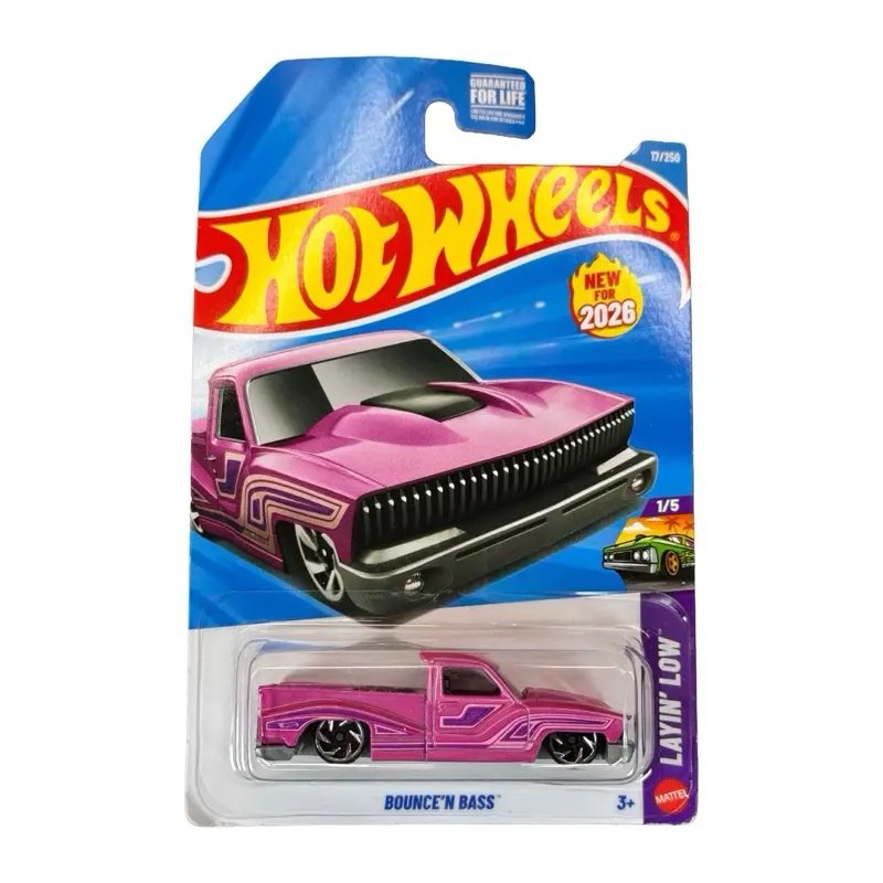 Hot Wheels Bounce N Bass Pink Mainline 17/250 Diecast Car Hot Wheels Bounce N Bass Pink Mainline 17/250 Diecast Car