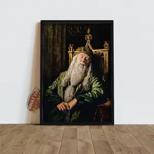 Albus Sleeping Headmaster Poster, Wizard World Poster Print, Headmaster Sleeping Wall Art, Potter Wall Art, Gift Idea, Movie Poster Geek, Albus wall art, Wizard school print, Print wall art