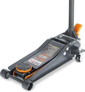 3-Ton (6600Lbs) Low-Profile Dual Pistons Heavy-Duty Steel Racing Floor Jack with Quick Lift Hydraulic Pump, Foot Pedal and Magentic Pad for Car Maintenance (Orange, 3 Ton Low Profile) Maxority