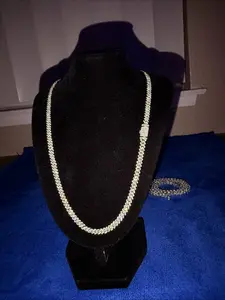 14mm Pass Ice Color MOISSANITE Real Miami Cuban Link Long Chain Ice Hip Hop Silver Necklace High Luxury Jewelry Necklace