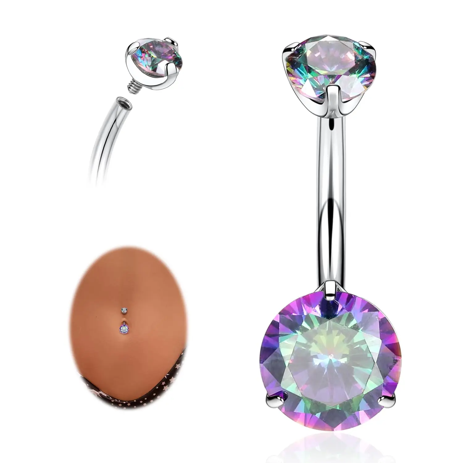 Silver+Vitrail Medium CZ