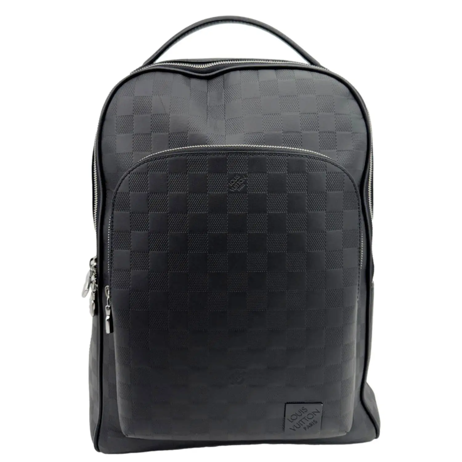 Pre-owned Louis Vuitton Damier Infini and Leather Backpacks Avenue Damier Infini Leather Backpack Bag Black