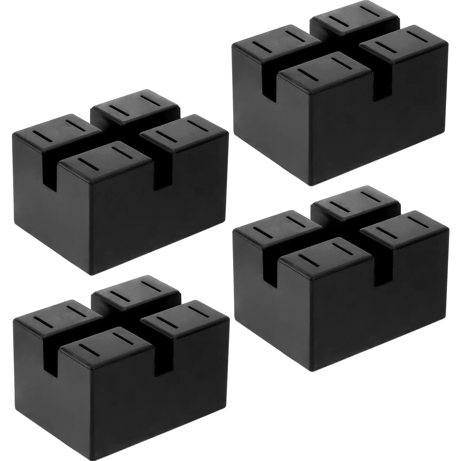 4 Pack Pinch-Weld Blocks, Solid Rubber Auto Lift Jack Stand Pad, Weld Frame Guide Rail Protector Blocks for Car Lifts, Jacks and Racks, 3 Ton Loading Capacity, 4" x 3" x 2-2/5"