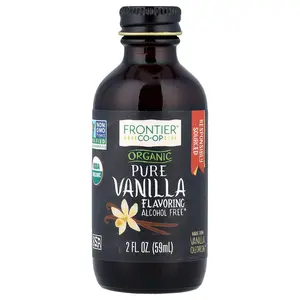 Frontier Co-op Organic Pure Vanilla Flavoring, Alcohol Free, 2 fl oz (59 ml)