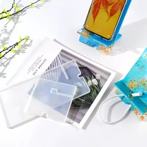 Two-Piece Phone Stand Silicone Mold, DIY 3D Puzzle Phone Stand Mold, UV Glue Drop Mold, Customizable Phone Holder Making Kit