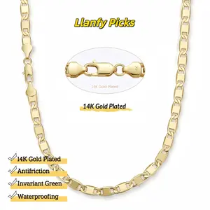 New 14K Gold-Plated Figaro Chain Necklace for Men – 6mm Wide, 20/24” Italian-Style Cuban Link, Tarnish-Free Nano Coating, Hip-Hop & Everyday Layering Jewelry，Minimalist Layering Jewelry, Men's Gift