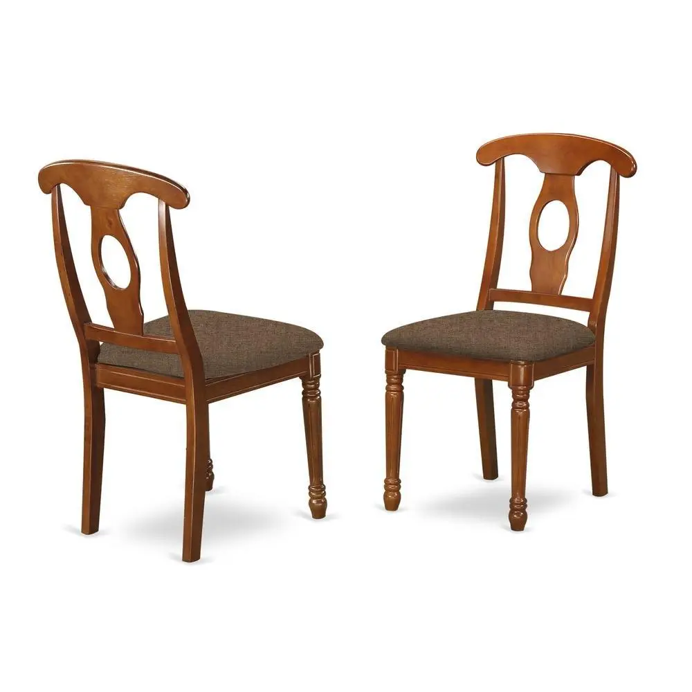 Elegant Wooden Dining Chairs with Upholstered Seat – Set of Two