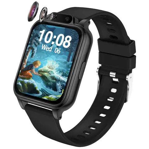 Kids' Interactive Electronic Smart Watch - Cool Gifts for Kids, Wearable Educational Gaming Device with 18 Built-in Games, Music Player, Camera, Photo Album, Video Player, Calculator, Calendar, LED Light, Silicone Strap; Ideal for Halloween, Christmas, In