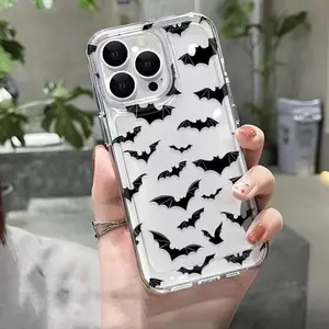 Cartoon Bat Pattern Phone Case, Soft TPU Cellphone Protective Case, Full Body Shockproof Mobile Phone Cover for iPhone Series