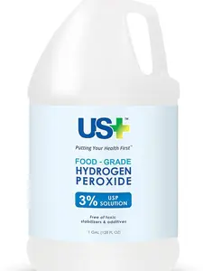 US+ Food Grade 3% Hydrogen Peroxide - Versatile All-Natural Cleaner - Made in USA - 1 Gallon (128 Fl Oz) Household Household