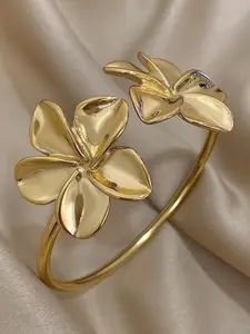 Fashionable Flower Design Cuff Bangle, Fashion Jewelry for Party, Daily Clothing Decor, Trendy All-match & Exquisite Jewelry for Birthday Gift, Flower Design Bracelet