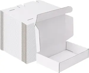 23-Pack White Mailer Boxes, 9x6x2" Small Shipping Boxes for Small Business, Corrugated Cardboard Gift Packing Boxes, Crushproof Literature Mailers, Eco-Friendly Mailing Boxes for Shipping & Crafts