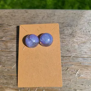 Handmade Dried Blue Hydrangea Flower Resin Earrings