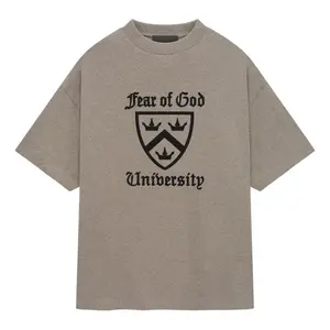Fear of God Essentials SS25 Heavy T-Shirt 'College Shield Heather Grey' 125HO242001F