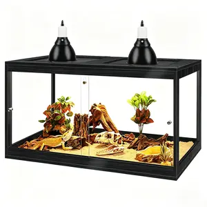 PROLEE Reptile Tank, 65 Gallon Beard Dragon Tank, Tempered Glass Reptile Enclosure and Snake Tank with Locking Design for Lizard,Gecko,Chameleon Terrarium Sliding Doors tiktokshopspringglowup