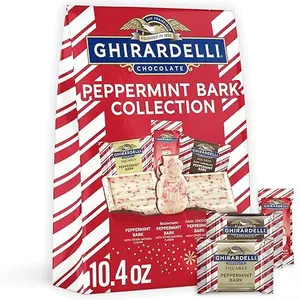 Ghirardelli Peppermint Bark Collection, Holiday Chocolate Assortment, Dark and White Chocolate with Peppermint, 10.4 oz