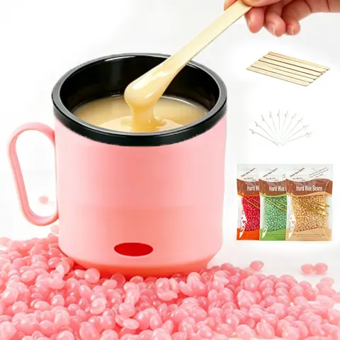 Hair Removal Wax Warmer Kit With Hard Wax Beads – 200ml Mini Nose Waxing Cup, Smooth Body Care,Sensitive Skin Formula for Brazilian, Face, Legs, Underarms, Bikini – Gentle At-Home Wax for Coarse Hair – Salon Quality Wax