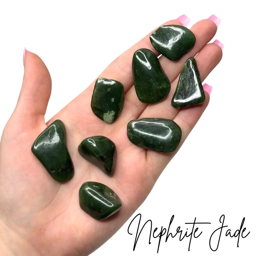 Nephrite Jade, Tumbled Green Jade, Healing Nephrite Jade
