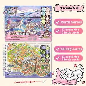 Telado Miniature Scene Collection Book 5.0 City & Countryside 12 Sets for DIY 3D Mini Shop Scenes Girls Kids Adult Therapy Cute Stickers with Tweezers Party Gifts scrapbook DIY 3D Sticker Scene Collection Book Art Marker scrapbooking