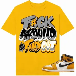 A J 1 high Yellow Ochre Shirt To Match Sneaker Fuch Around