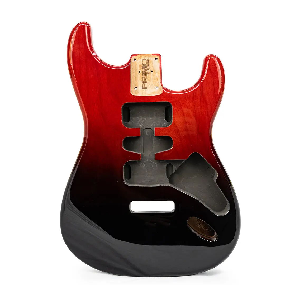 PRiMO Alder Replacement Strat Body, Crimson Dusk, Humbucker-Compatible Guitar Body for Musical Instruments Accessories
