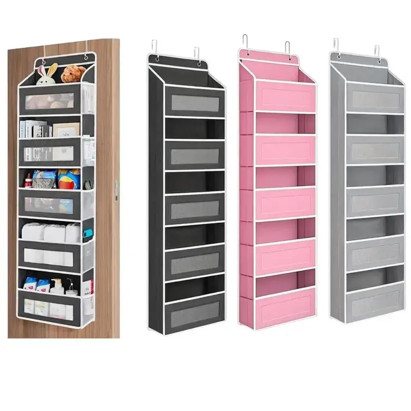 5-Tier Over The Door Storage Solution, 10 Pocket Hanging Organizer with Anti-Tilt Design, No Drill Door Rack for Home, Closet & Nursery Organization