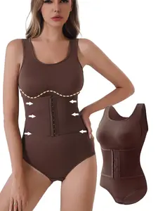 Women's Seamless Three-Button Waist Cincher Jumpsuit, Sexy Plain Design, All Seasons Wear, S Type Silhouette, Perfect for Daily Use