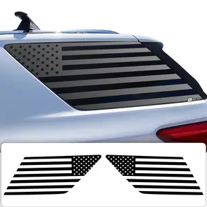 Precut American Flag Rear Side Quarter Window Decal Sticker Fits Chevy Traverse 2018-2022