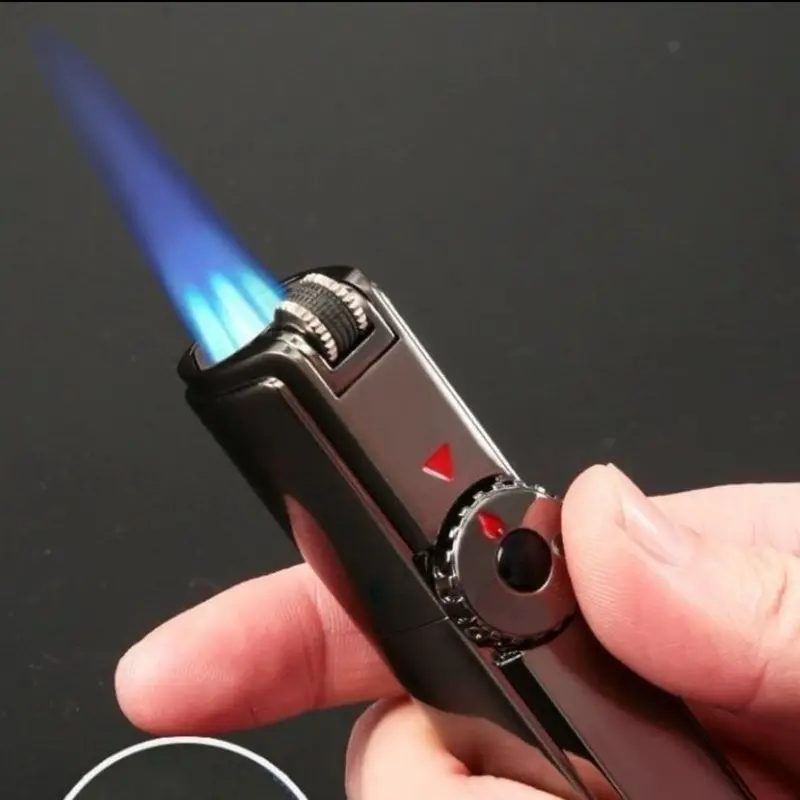 Triple jet torch lighter butane refillable Jet flame, butane gas not included one piece in gift box