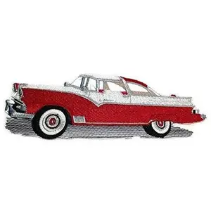 Classic Cars Embroidery Collection [1955 Ford Fairlane] Embroidered Iron On/Sew Patch (6.5" x 2.5") Made in USA]