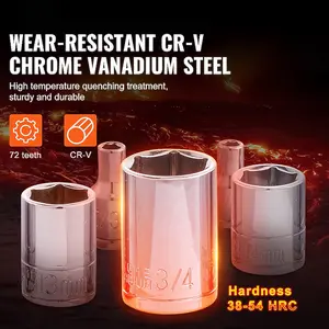 VEVOR Mechanics Tool Set and Socket Set 1/4 in 3/8 in 1/2 in Drive Deep and Standard Sockets 450 Pcs SAE and Metric Mechanic Tool Kit with Bits Hex Wrenches Combination Wrench Accessories Storage Case