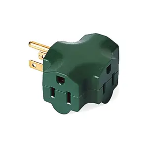 Triple Tap, 3 Way Grounded Plug, Green