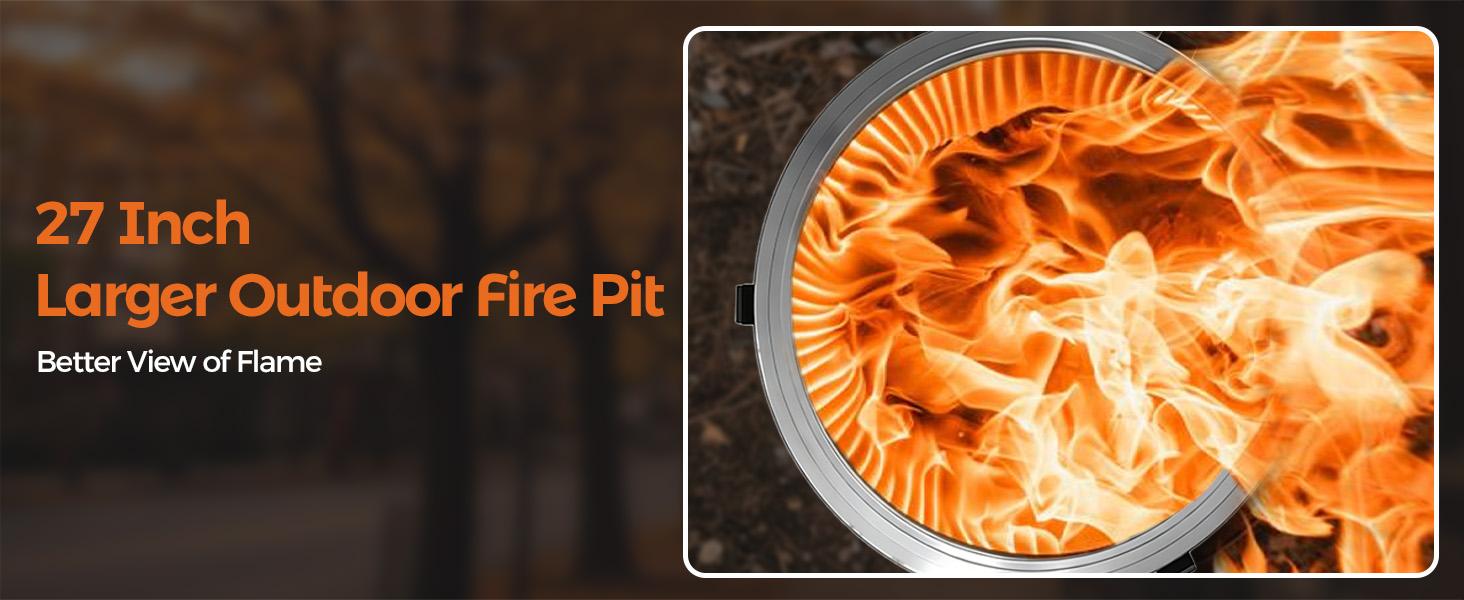 BALI OUTDOORS 22-Inch/27-inch Smokeless Wood Pellet Fire Pit with Cooking Grill – Portable Low Smoke Bonfire with Ash Pan for Outdoor Picnic, Camping, Patio, and Backyard