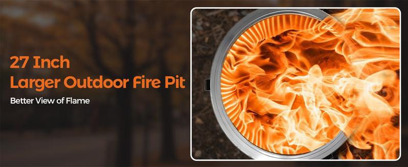 BALI OUTDOORS 22-Inch/27-inch Smokeless Wood Pellet Fire Pit with Cooking Grill – Portable Low Smoke Bonfire with Ash Pan for Outdoor Picnic, Camping, Patio, and Backyard