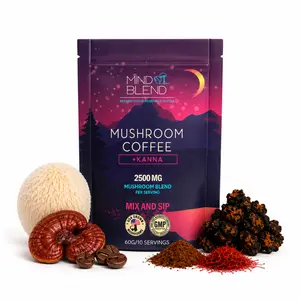 Mind Blend Mushroom Coffee with Kanna, 10 Servings, Lion's Mane, Cordyceps, Kanna & More for Stress and Cognition, USDA Organic | Made in the USA | Adaptogens Supports Energy, Gut Health, Mental Focus