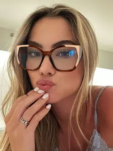 Women's High-Quality Vintage Cat Eye Glasses, Anti-Blue Light, Casual Style, Fashionable Eyewear for Work & Daily Wear, Trending Glasses, Stylish Glasses