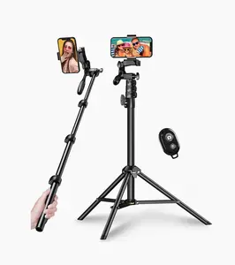 Apexel JJ070 70" Upgraded Cell Phone Tripod Selfie Stick 3-in-1 Portable Extendable Stand with Wireless Remote Shutter & 360° Rotating Head Compatible with iPhone Android Smartphone - Adjustable, tripod for iphone summerwins