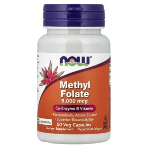 NOW Foods Methyl Folate, 5,000 mcg, 50 Veg Capsules