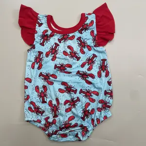 Baby Girl Crawfish Bubble Summer Clothing Onesie Baby Romper
