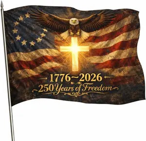 Us 250 Flag – 250th Anniversary US Double Sided 3-Ply Outdoor Flag, We The People 1776-2026 Patriotic Yard & House Banner for 4th of July