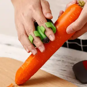 Comfortable Handle Stainless Steel Kitchen Vegetable Peeler, Non-Slip Rubber Finger Grip, Durable Heat-Resistant Material, No Battery Needed