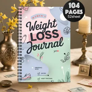 1 Fashion Weight Loss Spiral Notebook - A journal for diet, fitness meals and healthy exercise plans, weight loss and workout tracker, suitable for both men and women, daily exercise organizer and personal planner