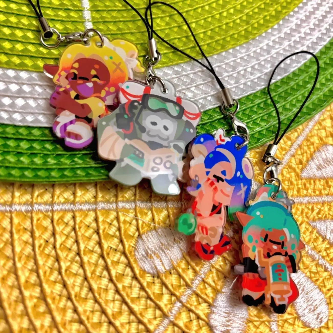 5 ops Splatoon Crunchy Raiders Borderless Acrylic Keychains