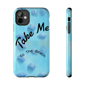 Take Me To The Beach Phone Case | Blue Seashell Tough Case