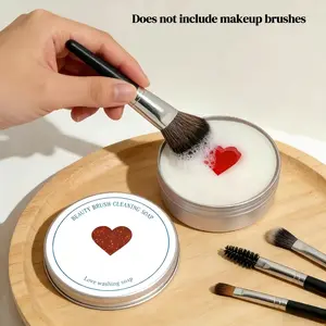 Makeup Brush Cleaner Soap with Silicone Cleaning Pad,Savon nettoyant pinceaux Solid brush cleaner 3.52oz/100g, Makeup Cleaning Tool